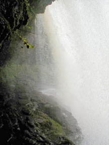 Behind One of Brecon Beacons Waterfalls