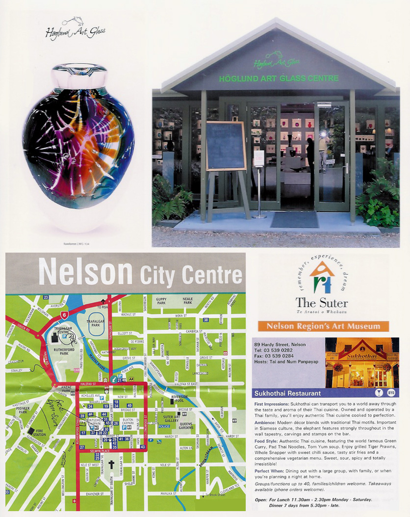 Höglund Art Glass and Nelson City Centre, New Zealand