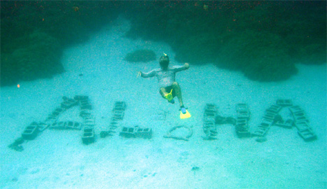Tim snorkling Honaunau Bay, Hawaii