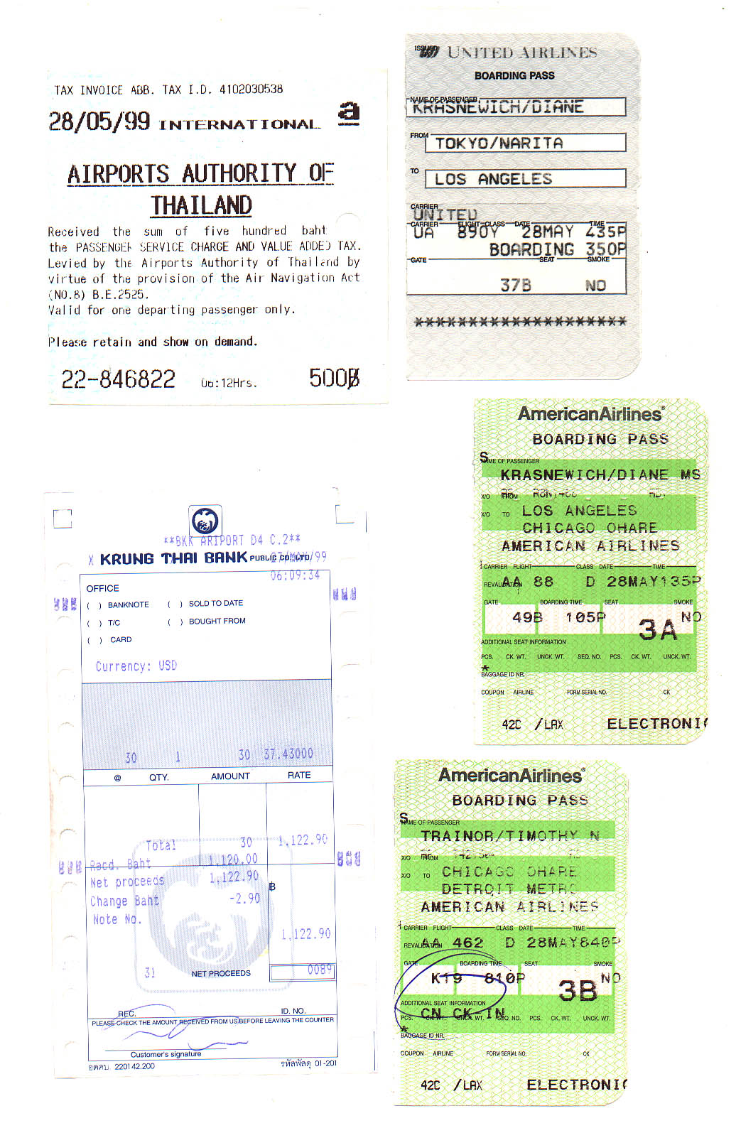Bangkok Thailand to Detroit Michigan USA